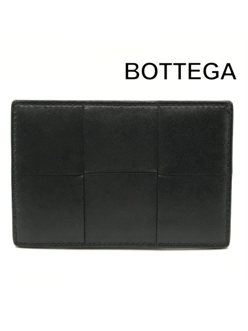 Bottega Veneta Intrecciato Leather Card Case Wallet Black